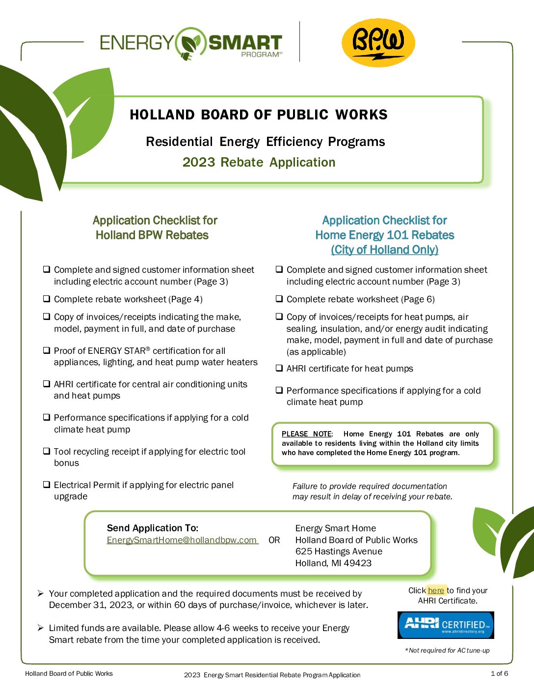 Residential Rebate Application - HEF 2023